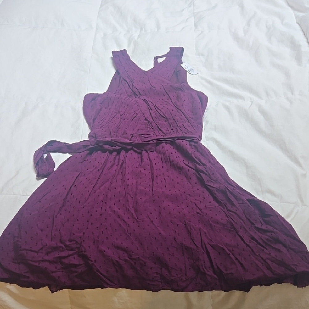 LOFT Deep Purple Textured Dress